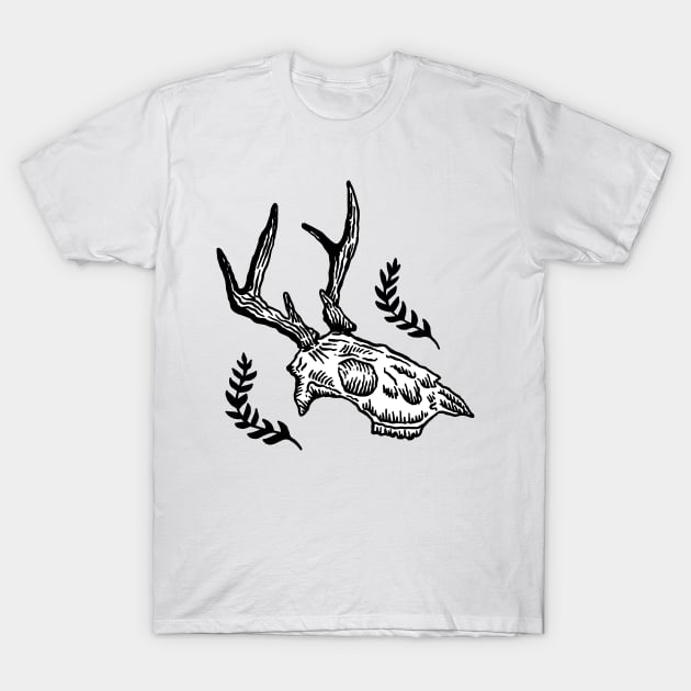 Deer Skull T-Shirt by LadyMorgan